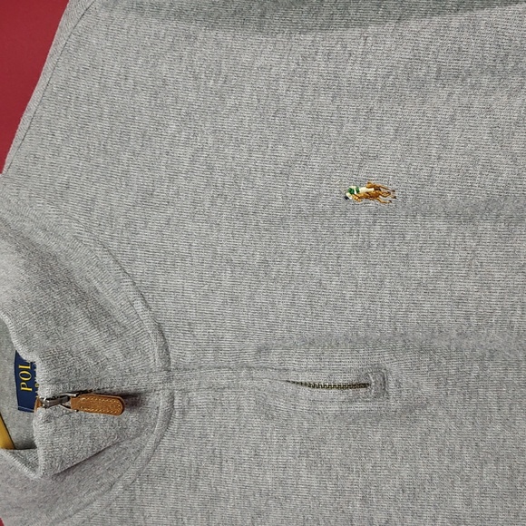 Polo Ralph Lauren Estate Rib Gray Sweatshirt Quarter Zip 1/4 - Size XL - Picture 2 of 8